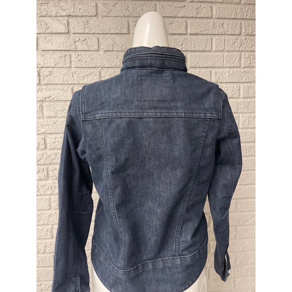 Levi Strauss & Co Women Long Sleeve Blue Denim Trucker Hoodie Jacket Size M - Picture 4 of 15